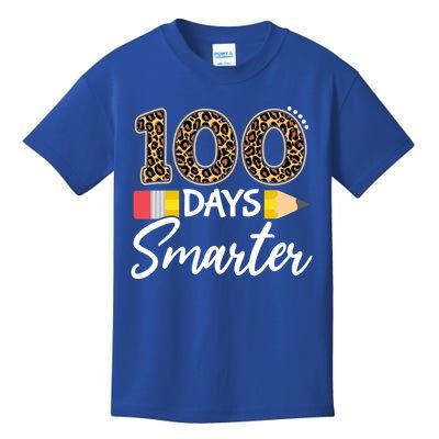 Leopard 100 Days Smarter Teacher Student 100th Day Of School Gift Kids T-Shirt