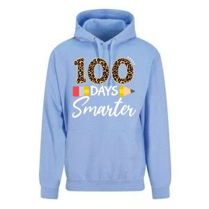 Leopard 100 Days Smarter Teacher Student 100th Day Of School Gift Unisex Surf Hoodie