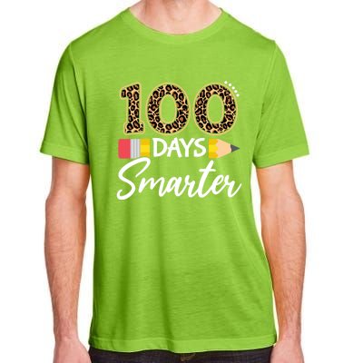 Leopard 100 Days Smarter Teacher Student 100th Day Of School Cute Gift Adult ChromaSoft Performance T-Shirt