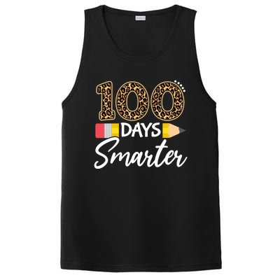 Leopard 100 Days Smarter Teacher Student 100th Day Of School Cute Gift PosiCharge Competitor Tank