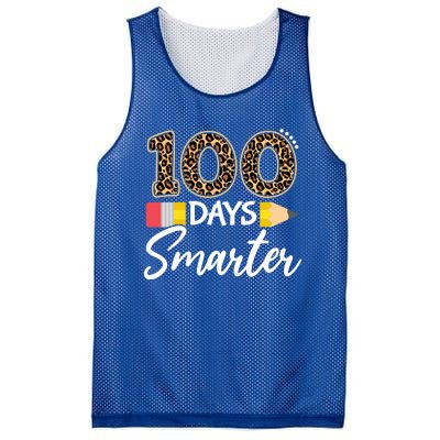 Leopard 100 Days Smarter Teacher Student 100th Day Of School Cute Gift Mesh Reversible Basketball Jersey Tank