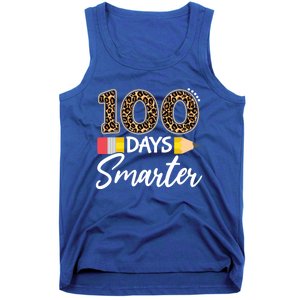 Leopard 100 Days Smarter Teacher Student 100th Day Of School Cute Gift Tank Top