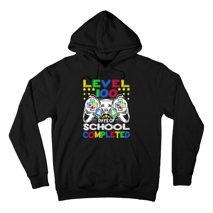 Level 100 Days Of School Completed 100th Day Gamer Boys Kids Hoodie