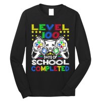 Level 100 Days Of School Completed 100th Day Gamer Boys Kids Long Sleeve Shirt