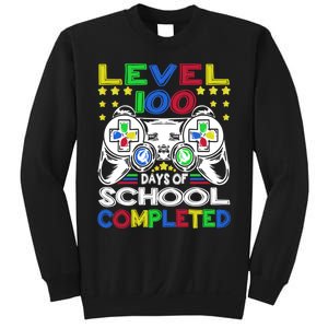 Level 100 Days Of School Completed 100th Day Gamer Boys Kids Sweatshirt