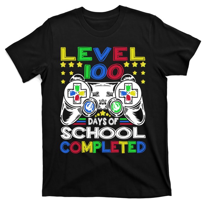 Level 100 Days Of School Completed 100th Day Gamer Boys Kids T-Shirt