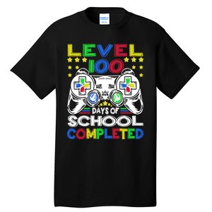 Level 100 Days Of School Completed 100th Day Gamer Boys Kids Tall T-Shirt