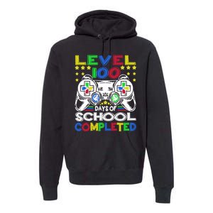 Level 100 Days Of School Completed 100th Day Gamer Boys Kids Premium Hoodie