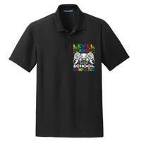 Level 100 Days Of School Completed 100th Day Gamer Boys Kids Dry Zone Grid Polo