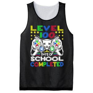 Level 100 Days Of School Completed 100th Day Gamer Boys Kids Mesh Reversible Basketball Jersey Tank