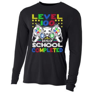 Level 100 Days Of School Completed 100th Day Gamer Boys Kids Cooling Performance Long Sleeve Crew