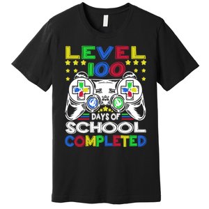 Level 100 Days Of School Completed 100th Day Gamer Boys Kids Premium T-Shirt