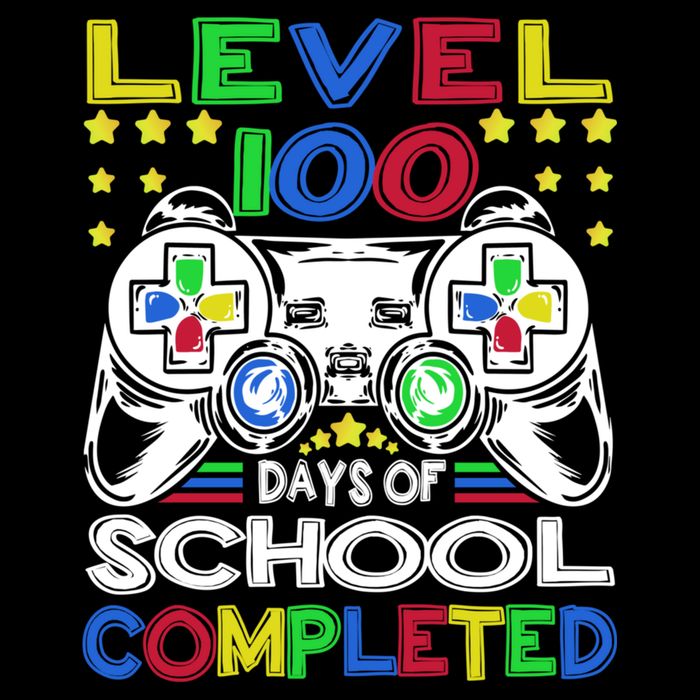 Level 100 Days Of School Completed 100th Day Gamer Boys Kids Baby Bodysuit