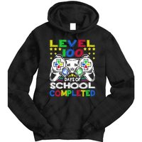 Level 100 Days Of School Completed 100th Day Gamer Boys Kids Tie Dye Hoodie