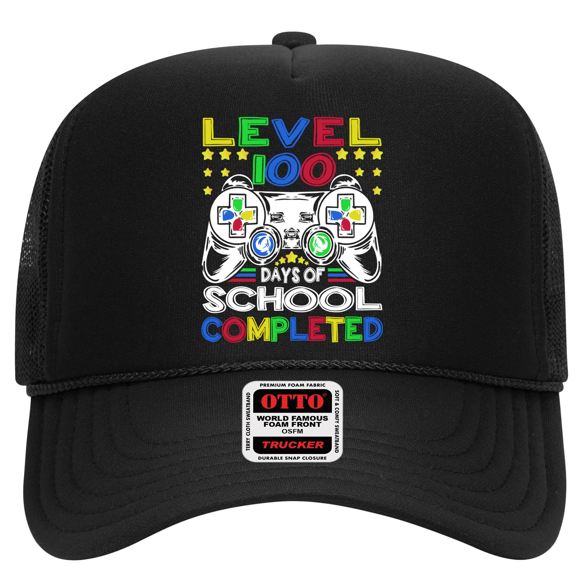 Level 100 Days Of School Completed 100th Day Gamer Boys Kids Hat