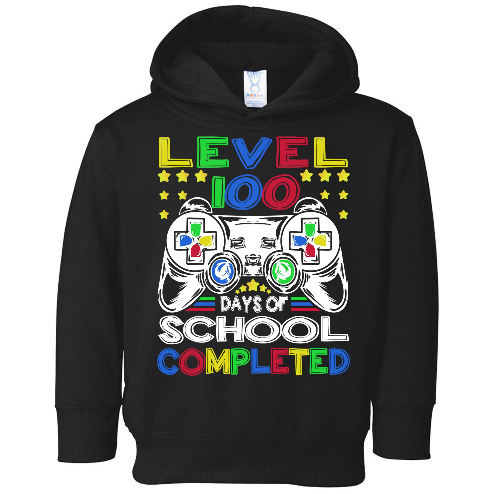 Level 100 Days Of School Completed 100th Day Gamer Boys Kids Toddler Hoodie