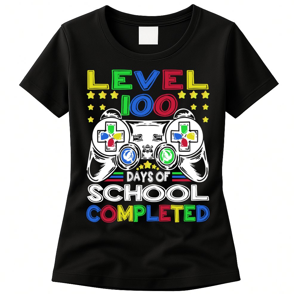 Level 100 Days Of School Completed 100th Day Gamer Boys Kids Womens T-Shirt