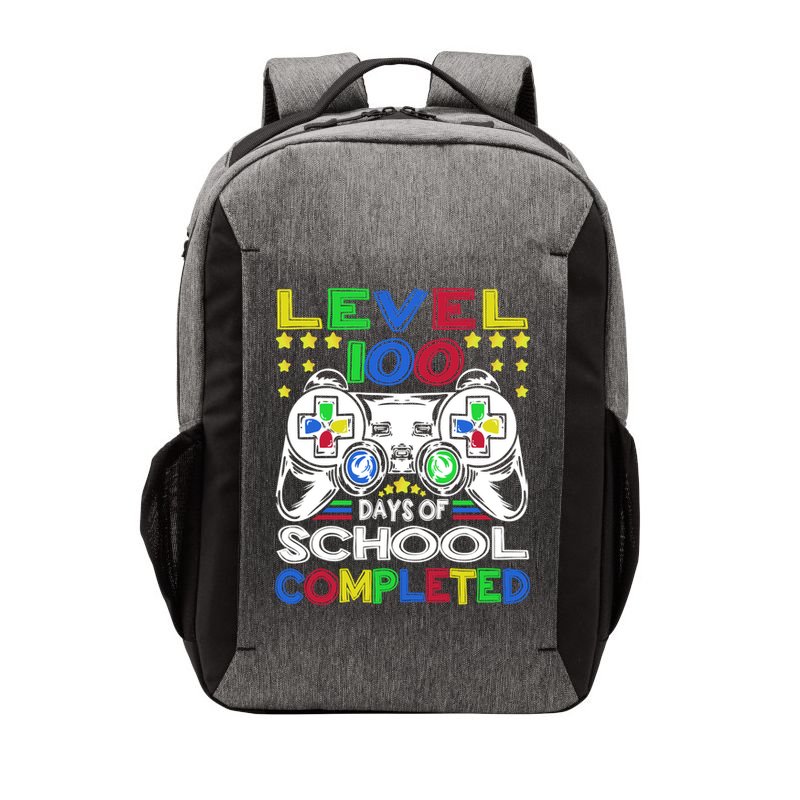 Level 100 Days Of School Completed 100th Day Gamer Boys Kids Vector Backpack