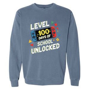 Level 100 Days Of School Unlocked Gamer Video Games Garment-Dyed Sweatshirt