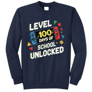 Level 100 Days Of School Unlocked Gamer Video Games Tall Sweatshirt