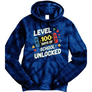 Level 100 Days Of School Unlocked Gamer Video Games Tie Dye Hoodie