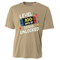 Level 100 Days Of School Unlocked Gamer Video Games Cooling Performance Crew T-Shirt