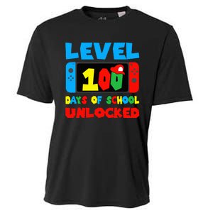 Level 100 Days Of School Unlocked Video Games Gamer Cooling Performance Crew T-Shirt