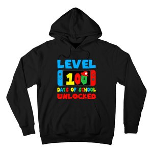 Level 100 Days Of School Unlocked Video Games Gamer Hoodie