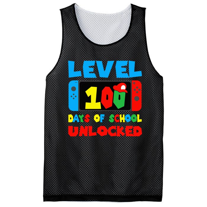 Level 100 Days Of School Unlocked Video Games Gamer Mesh Reversible Basketball Jersey Tank