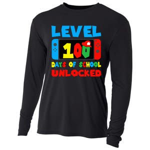 Level 100 Days Of School Unlocked Video Games Gamer Cooling Performance Long Sleeve Crew