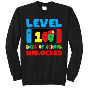 Level 100 Days Of School Unlocked Video Games Gamer Tall Sweatshirt