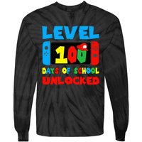 Level 100 Days Of School Unlocked Video Games Gamer Tie-Dye Long Sleeve Shirt