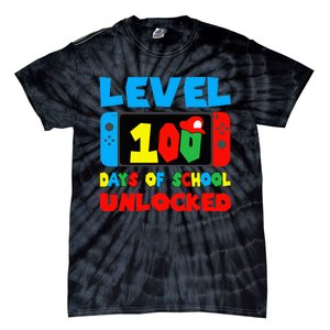 Level 100 Days Of School Unlocked Video Games Gamer Tie-Dye T-Shirt