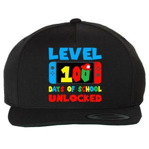 Level 100 Days Of School Unlocked Video Games Gamer Wool Snapback Cap