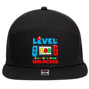 Level 100 Days Of School Unlocked Video Games Gamer 7 Panel Mesh Trucker Snapback Hat