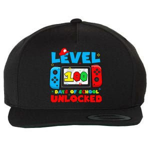 Level 100 Days Of School Unlocked Video Games Gamer Wool Snapback Cap