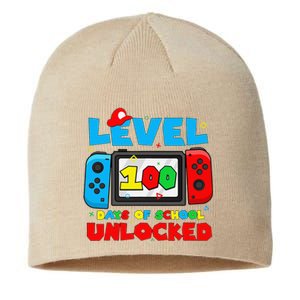 Level 100 Days Of School Unlocked Video Games Gamer Sustainable Beanie