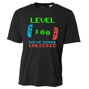 Level 100 Days Of School Unlocked Gamer Video Games Cooling Performance Crew T-Shirt