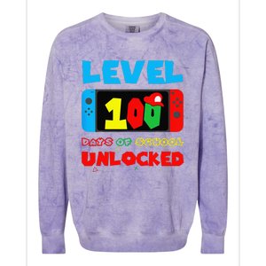 Level 100 Days Of School Complete Happy 100th Day Of School Colorblast Crewneck Sweatshirt