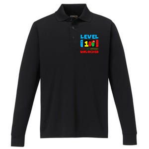 Level 100 Days Of School Complete Happy 100th Day Of School Performance Long Sleeve Polo