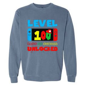 Level 100 Days Of School Complete Happy 100th Day Of School Garment-Dyed Sweatshirt