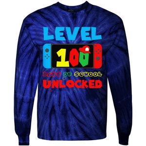 Level 100 Days Of School Complete Happy 100th Day Of School Tie-Dye Long Sleeve Shirt