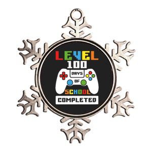 Level 100 Days Of School Completed Game Lover Metallic Star Ornament