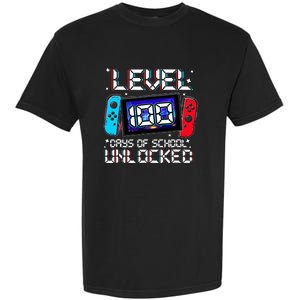 Level 100 Days Of School Unlocked Gamer Video Games Garment-Dyed Heavyweight T-Shirt