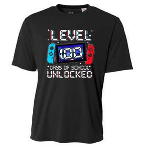 Level 100 Days Of School Unlocked Gamer Video Games Cooling Performance Crew T-Shirt