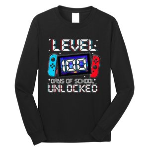 Level 100 Days Of School Unlocked Gamer Video Games Long Sleeve Shirt