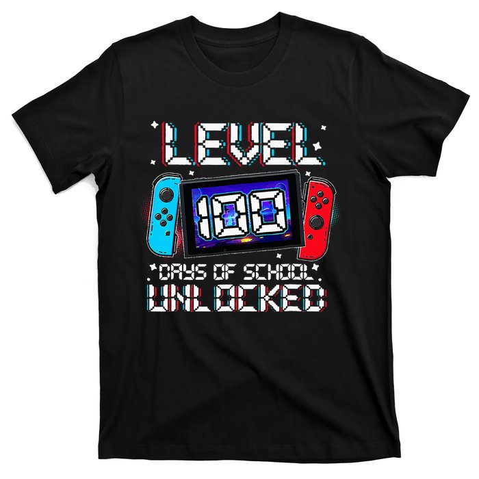 Level 100 Days Of School Unlocked Gamer Video Games T-Shirt