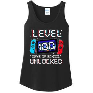 Level 100 Days Of School Unlocked Gamer Video Games Ladies Essential Tank