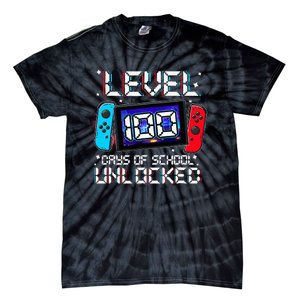 Level 100 Days Of School Unlocked Gamer Video Games Tie-Dye T-Shirt