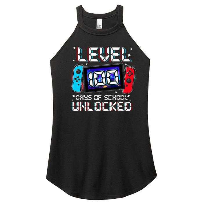 Level 100 Days Of School Unlocked Gamer Video Games Women's Perfect Tri Rocker Tank